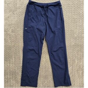 Barco One Navy Blue Scrub Cargo Pants Women's Size‎ S Drawstring Snap Ankle
